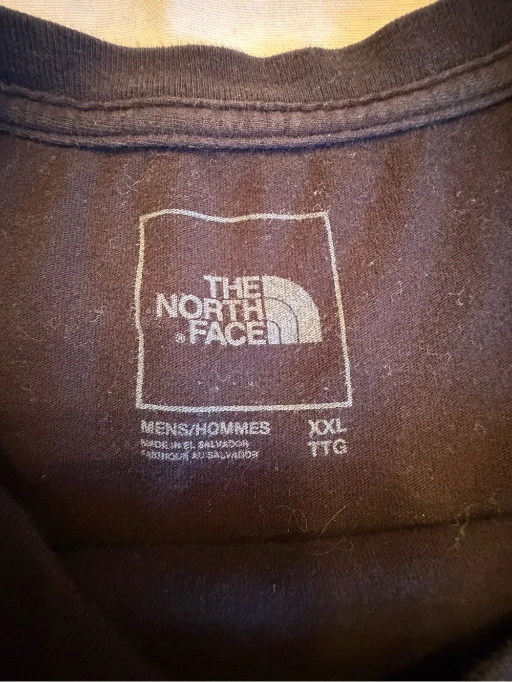 The North Face Black Long Sleeve Logo Tee with Blue Accent